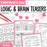 Valentine's Day Math Logic Puzzles, Critical Thinking and 