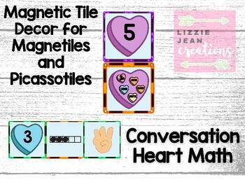 Preview of Valentine's Day Math Magnetic Tile Stickers (Printable)