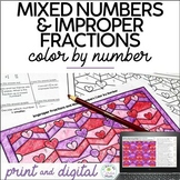 Valentine's Day Math Mixed Numbers to Improper Fractions &