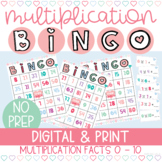 Multiplication Facts BINGO Game Digital & Print Heart-Themed