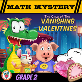 Valentine's Day Math Mystery Activity - 2nd Grade Pack - V