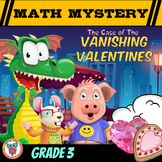 Valentine's Day Math Mystery Activity - 3rd Grade Pack - V