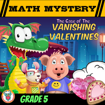 Preview of Valentine's Day Math Mystery Activity - 5th Grade Pack - Decimals