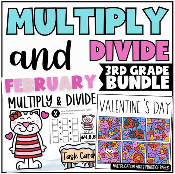 Preview of Valentine’s Day Math No Prep Activities for 3rd Grade