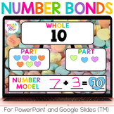 Valentine's Day Math Number Bonds for PowerPoint & GOOGLE 