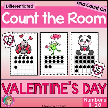 Preview of Valentine's Day Math Number Sense Count the Room 11 - 20