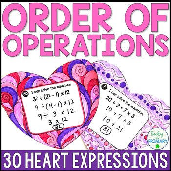 Preview of Valentine's Day Order of Operations Activity | 5th Math Bulletin Board