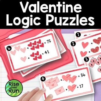 Preview of Valentine's Day Math Picture Equations Logic Puzzles