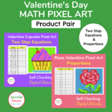 Valentine's Day Math Pixel Art Activities (Two Step Equati