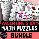 Valentine's Day Math Puzzles Bundle - Middle School Valent