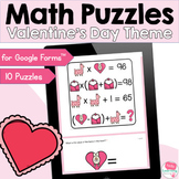 Valentine's Day Math Puzzles - Digital Math Activities for