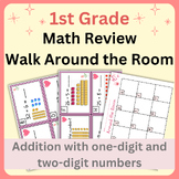 Valentine's Day Math Review - Walk Around the Room - Addit