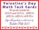 Valentine's Day Math Task Cards - 4th Grade