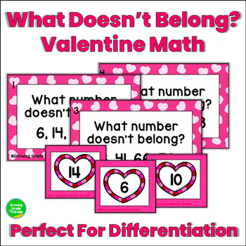 Preview of What Doesn't Belong? Valentine's Day Math Task Cards