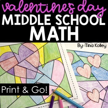 Preview of Valentine's Day Math - Valentine's Day 6th Grade Math - One Step Equations