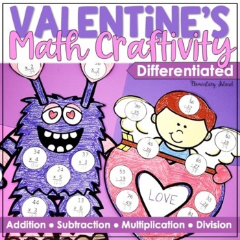 Preview of Valentine's Day Math, Valentines Craft for Bulletin Board, February Math Center