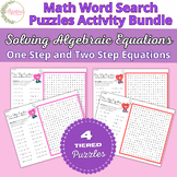 Valentine's Day Math Word Search Puzzle Bundle // One Step
