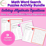 Valentine's Day Math Word Search Puzzle Bundle // One, Two