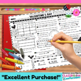 Valentine's Day Math Worksheet 4th Grade or 5th Grade Math Review