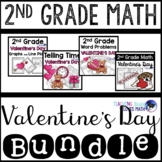 Valentine's Day Math Worksheets 2nd Grade Bundle