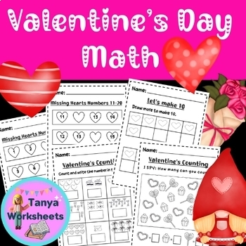 Valentine's Day Math Worksheets (FREE) Valentine's Counting, I SPY Game