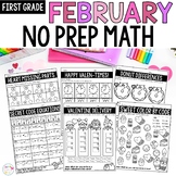 Valentine's Day Math Worksheets First Grade February Printables