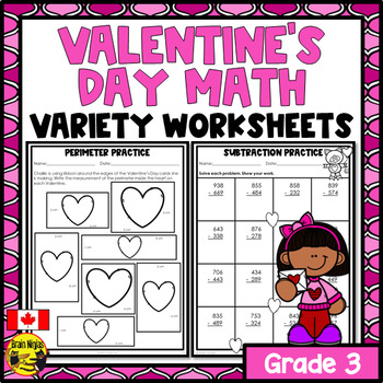 Preview of Valentine's Day Math Worksheets | Numbers to 1000