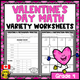 Valentine's Day Math Worksheets | Numbers to 10 000
