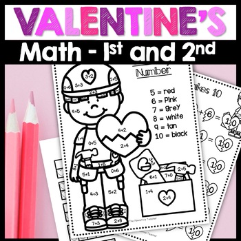 Preview of Valentines Day Math Worksheets | Love Addition | Candy Heart Graphing Activities