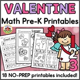 Valentine's Day Math Worksheets for Preschool