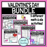Valentine's Day Math and ELA BUNDLE - 2nd/3rd/4th Activities