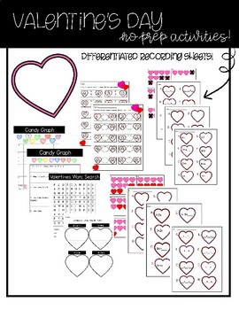 Preview of Valentine's Day Math and ELA activities