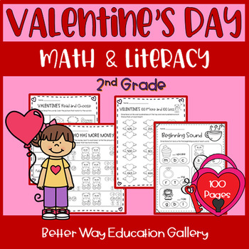 Preview of Valentine's Day Math and Literacy Activities for 2nd Grade