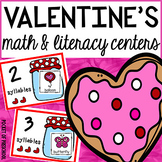 Valentine's Day Math and Literacy Centers for Preschool, P