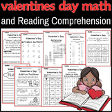 Valentine's Day Math and Reading Comprehension Worksheets,