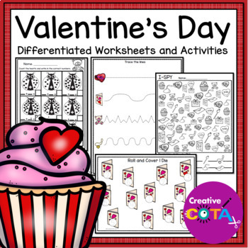 Preview of Occupational Therapy Valentine's Day Math and Writing Center Activities