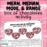 Valentine's Day Mean Median Mode and Range Activity Box of