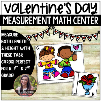 Preview of Valentine's Day Measurement Math Center Activity