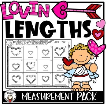 Preview of Valentine's Day Measuring Task Cards, Activities, and Worksheets