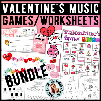 Preview of Valentine's Day BIG Bundle | Music Activities, Music Games & Music Worksheets