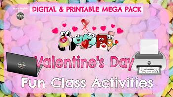 Preview of Valentine's Day MEGA PACK Digital & Printable Fun Class Activities