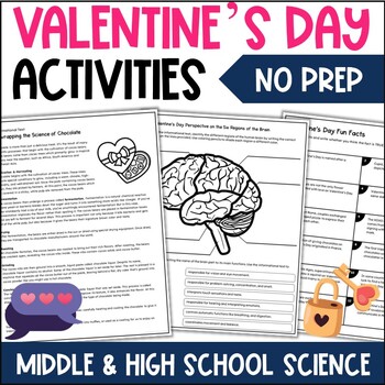 Preview of Valentine's Day Middle & High School Science Sub Plan - 6th 7th 8th 9th Grade