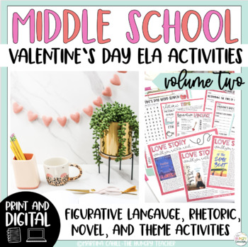 Preview of Valentine's Day Middle School ELA Rhetoric Figurative Language and Theme 2