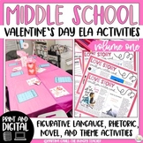 Valentine's Day Middle School ELA Rhetoric Figurative Lang