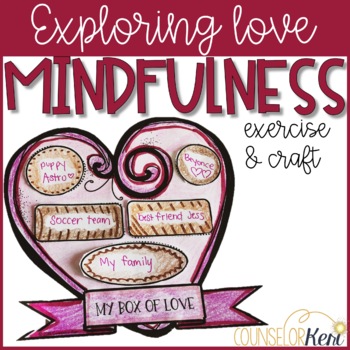 Preview of Valentine's Day Mindfulness Activity Valentines Day Craft and Digital Activity