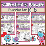 Valentine's Day Puzzle Book BUNDLE - includes grades K-6