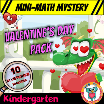 Preview of Valentine's Day Mini Math Mysteries - Kindergarten Math Activities