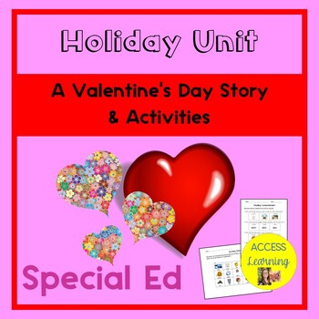 Preview of Valentine's Day Mini Unit Budgeting Theme for Special Education Adapted Books