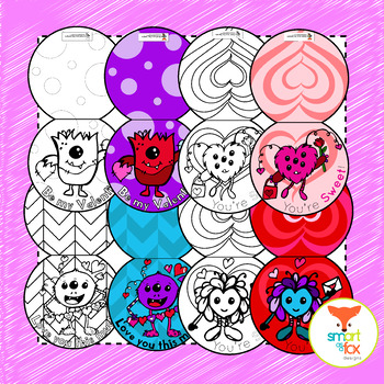 Download Valentine's Day Monster Cards Foldable Craft and Coloring Printable