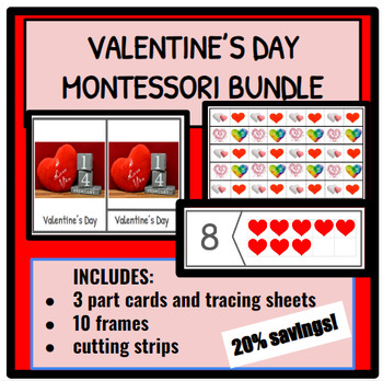 Preview of Valentine's Day Montessori Bundle